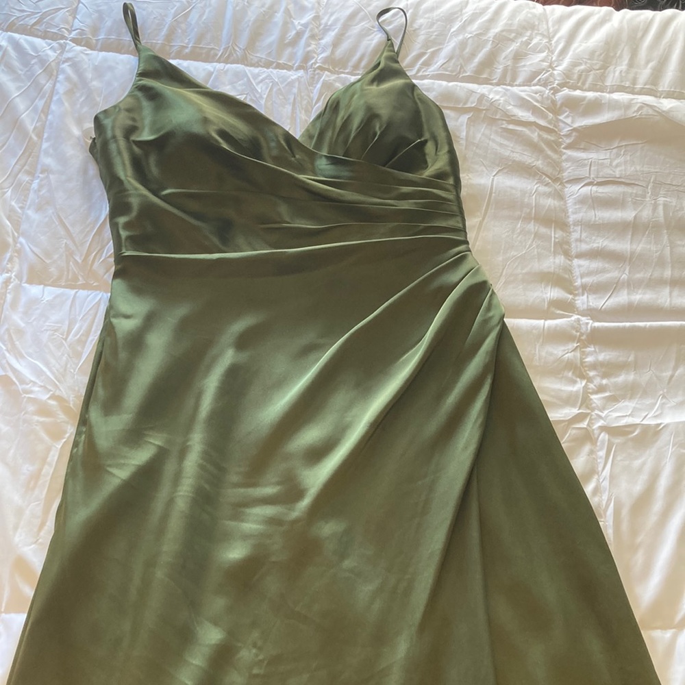 Green silk dress